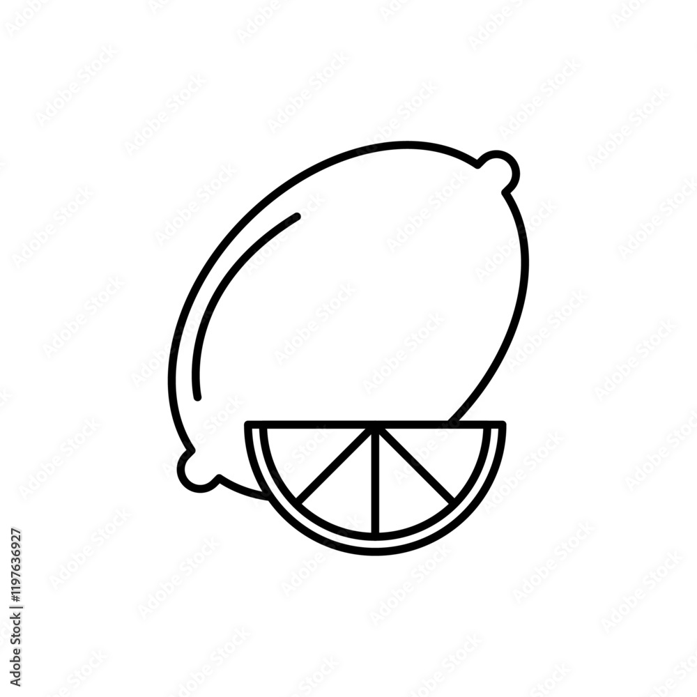 Lemon icon in liner stroke style Lemon icon in liner stroke style