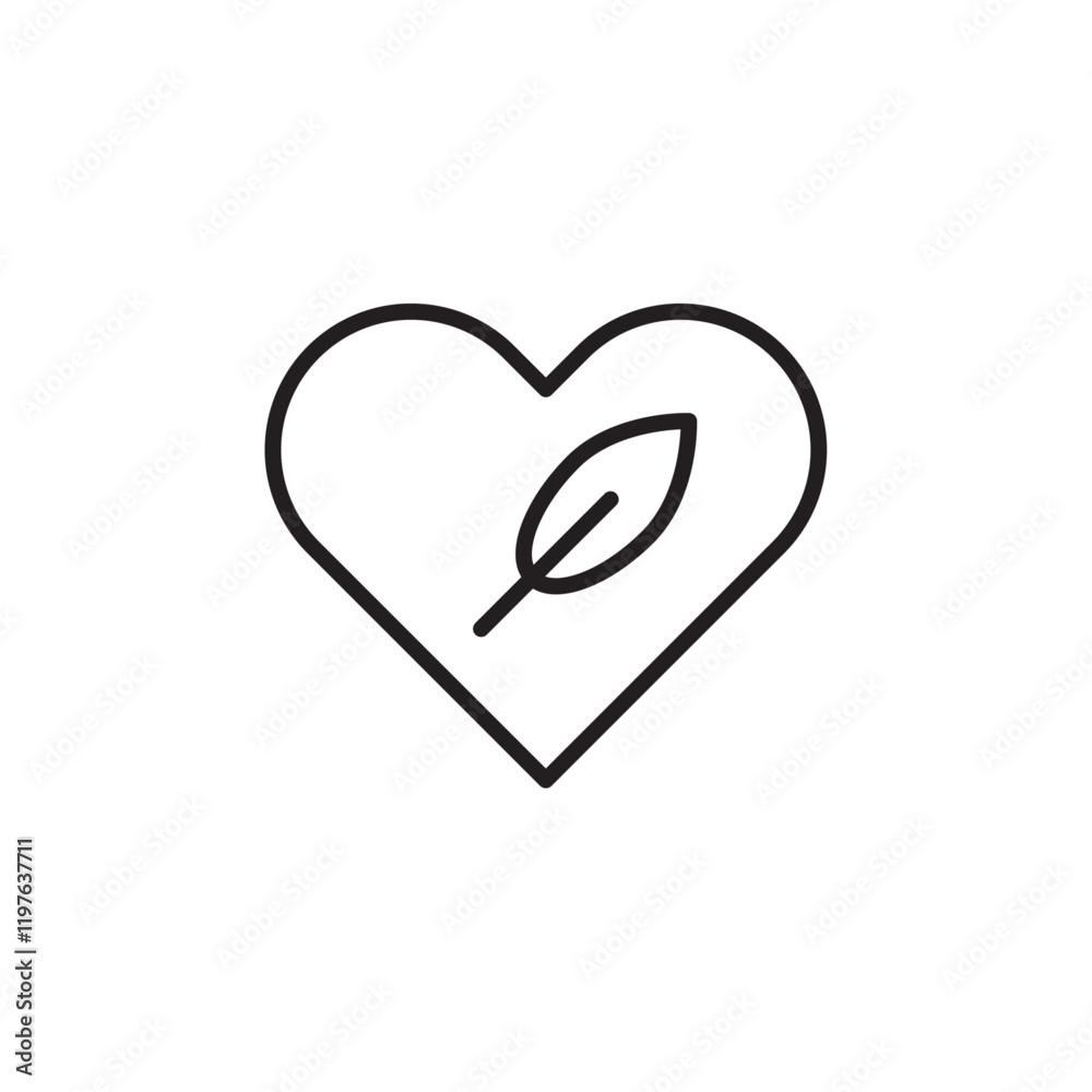 Natural love icon in liner stroke style Natural love icon in liner stroke style