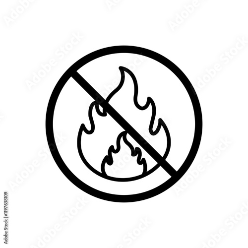 No fire sign vector in black colors photo