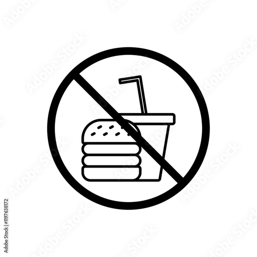 No food allowed sign vector in black colors
