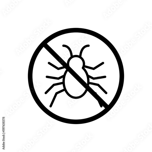 No parasitic insects sign vector in black colors