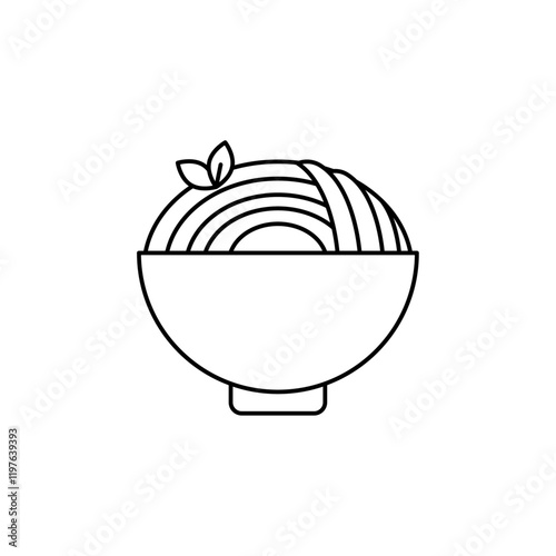 Pasta icon in liner stroke style