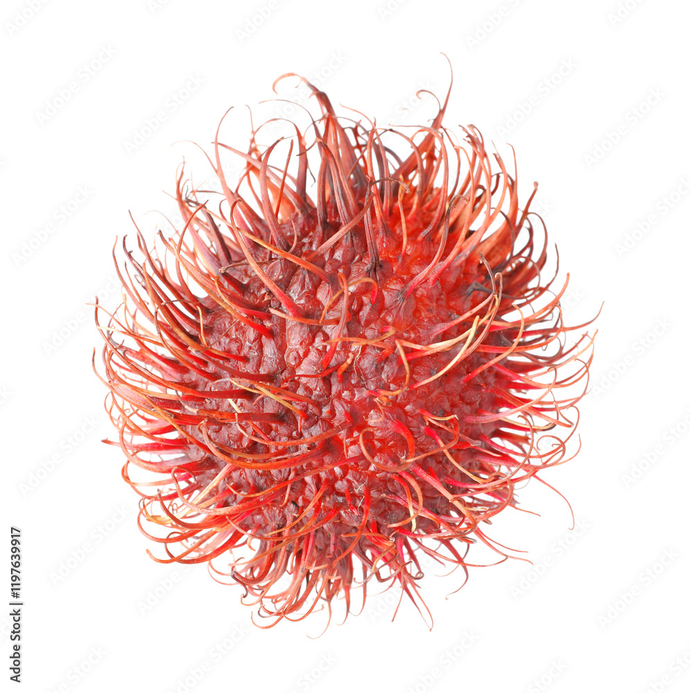 Fototapeta premium Delicious ripe rambutan isolated on white. Exotic fruit