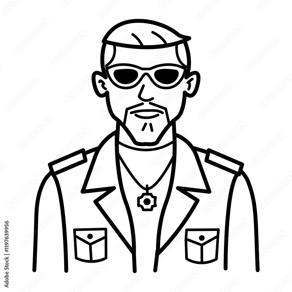 Cool boy icon in hand drawn style Cool boy icon in hand drawn style