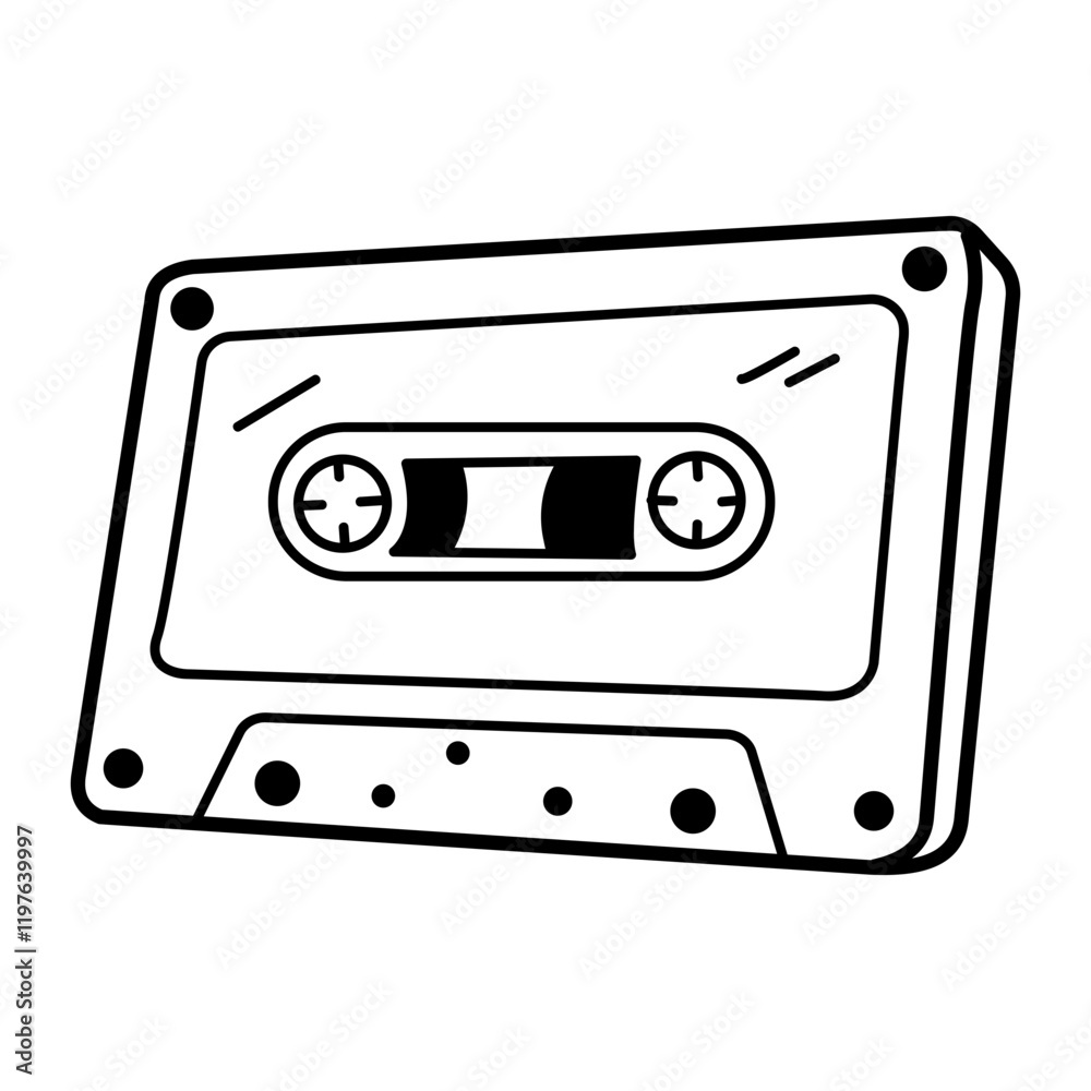 Obraz premium A hand drawn icon of a cassette