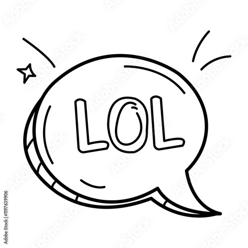 Lol message icon in hand drawn style