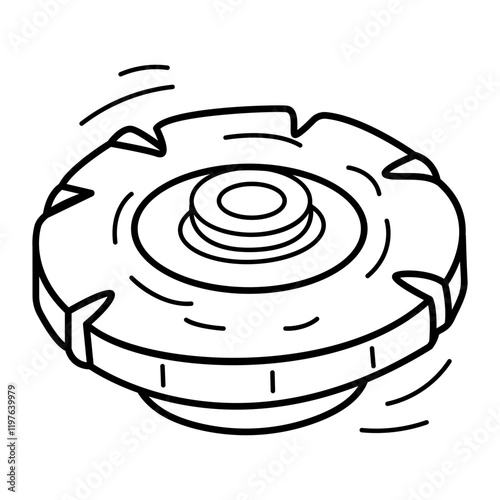 Spinning toy icon in hand drawn style