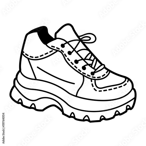 A doodle icon of chunky sneakers