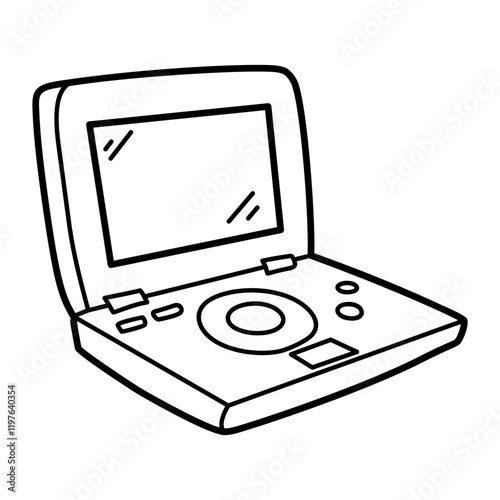 Dvd player icon in hand drawn style