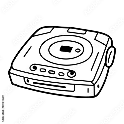 Cd player icon in doodle style