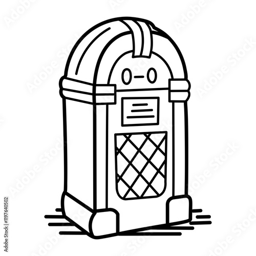 Music jukebox icon in drawing style