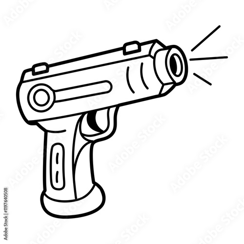 A doodle icon of a laser gun