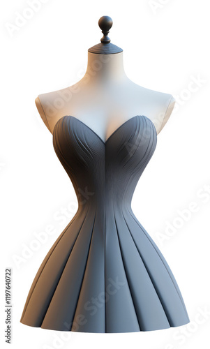 Elegant 3D Dress Form Isolated on White Background for Display