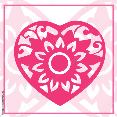 Valentine heart design with useful background for social media post.