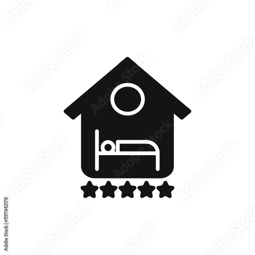 Accommodation icon Simple thin line flat symbol