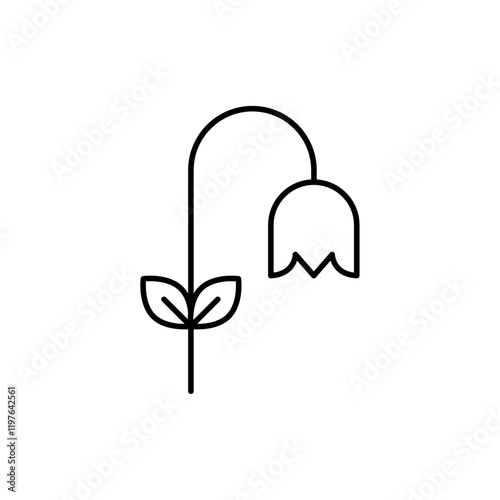 Wilted flower icon in liner stroke style