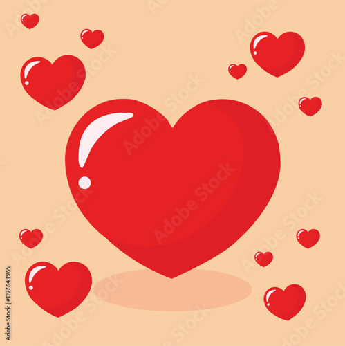 Valentine heart design with useful background for social media post.