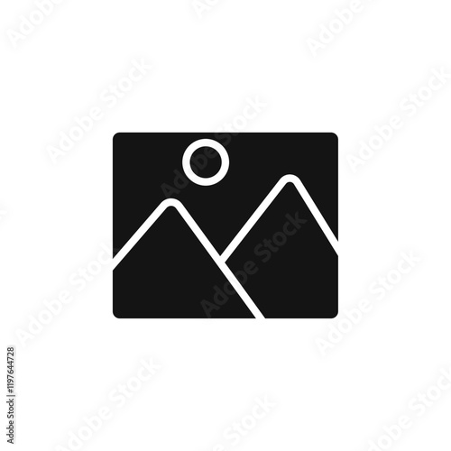 Default image icon Simple thin line flat symbol