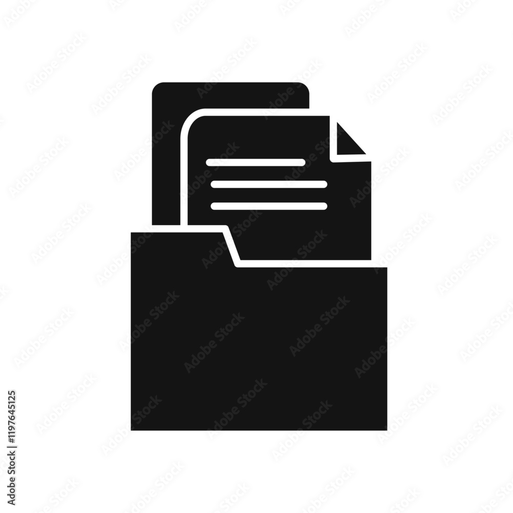 Document archive icon Simple thin line flat symbol Document archive icon Simple thin line flat symbol