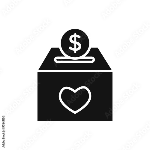 Donation box icon Simple thin line flat symbol