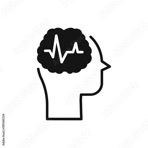 Epilepsy icon Simple thin line flat symbol