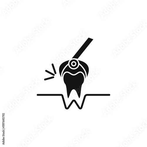 Extraction tooth icon Simple thin line flat symbol