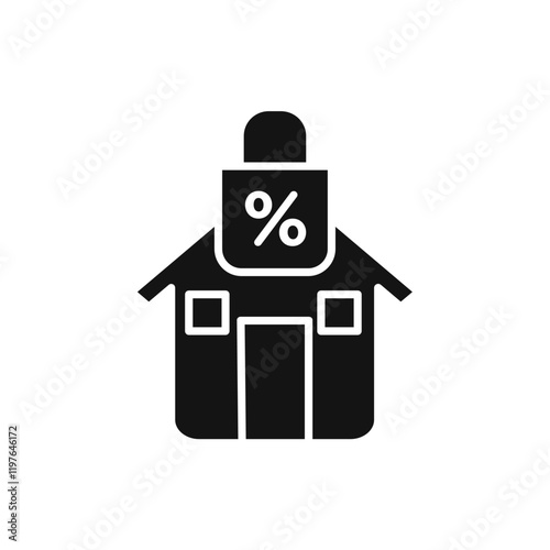 Fixed rate mortgage icon Simple thin line flat symbol