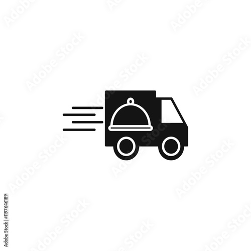 Food delivery icon Simple thin line flat symbol