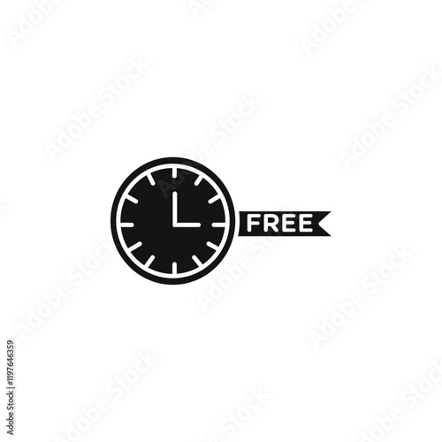 Free time icon Simple thin line flat symbol