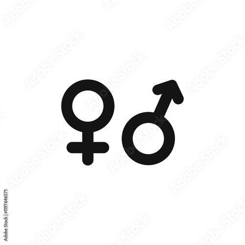 Gender icon Simple thin line flat symbol