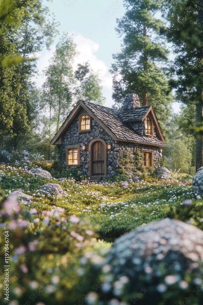 Fototapeta premium House in Woods