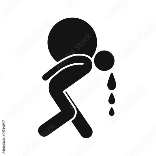 Heavy burden icon Simple thin line flat symbol