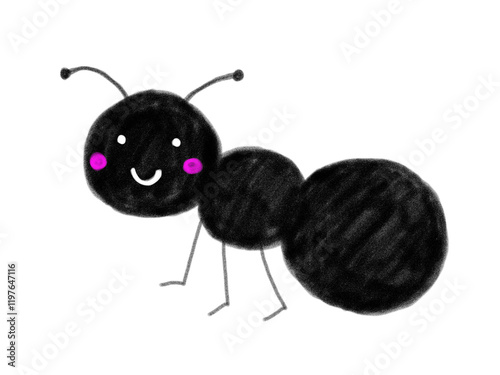 可愛いアリ１匹のイラスト