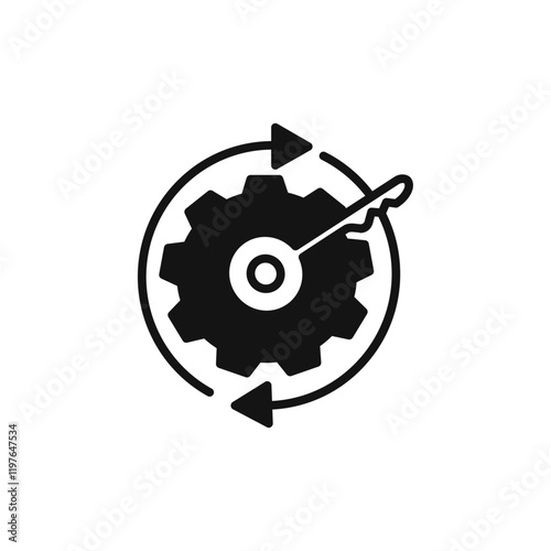 Key factor icon Simple thin line flat symbol