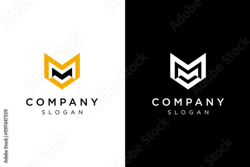  letter M design logo simple unique modern