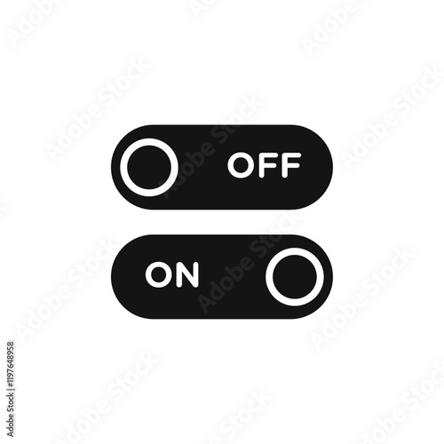 On off switch button slider toggle icon Simple thin line flat symbol