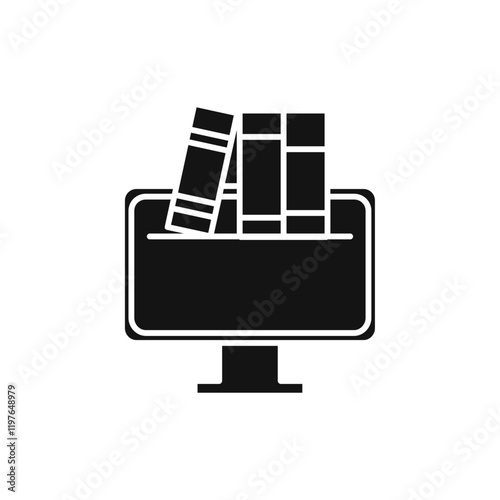 Online library icon Simple thin line flat symbol