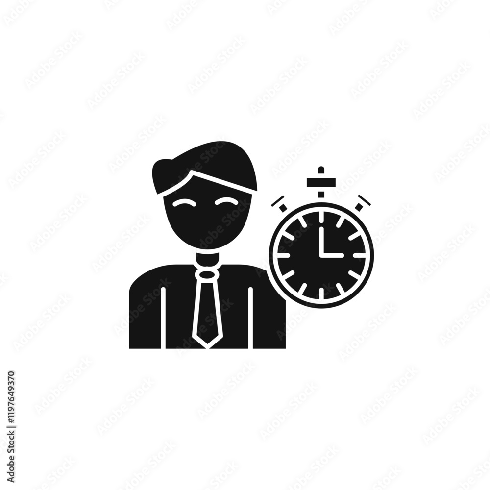 Permanent employee icon Simple thin line flat symbol Permanent employee icon Simple thin line flat symbol