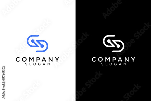 S cross line design logo tech simple