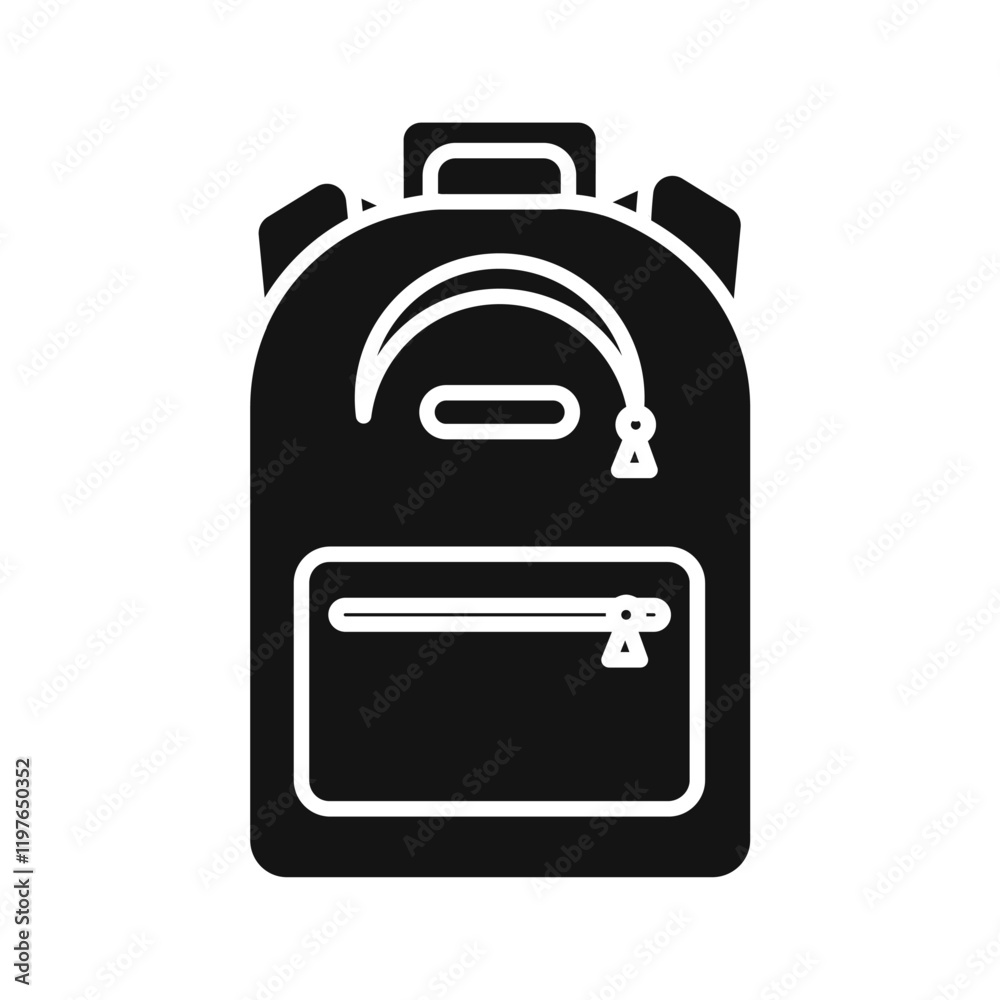 School bag icon Simple thin line flat symbol School bag icon Simple thin line flat symbol