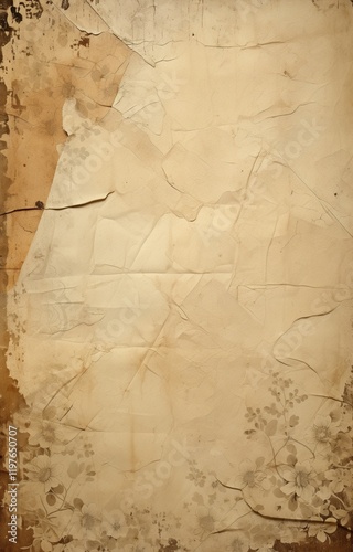 vintage floral paper border distressed texture photo editing element 