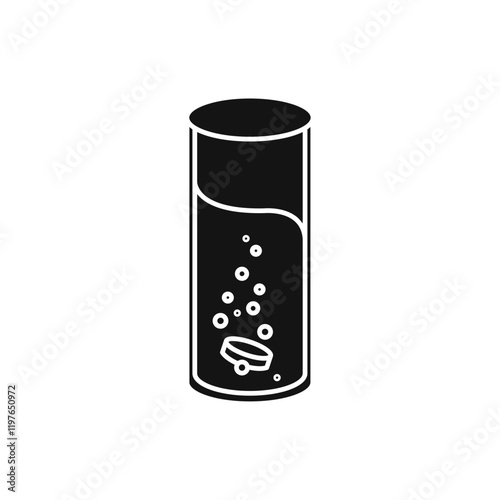 Soluble tablet icon Simple thin line flat symbol