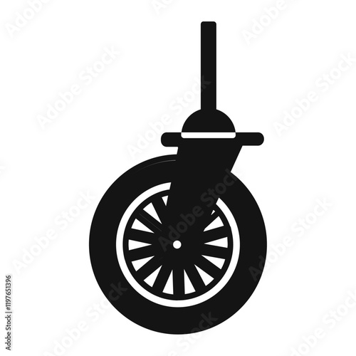 Swivel caster icon Simple thin line flat symbol