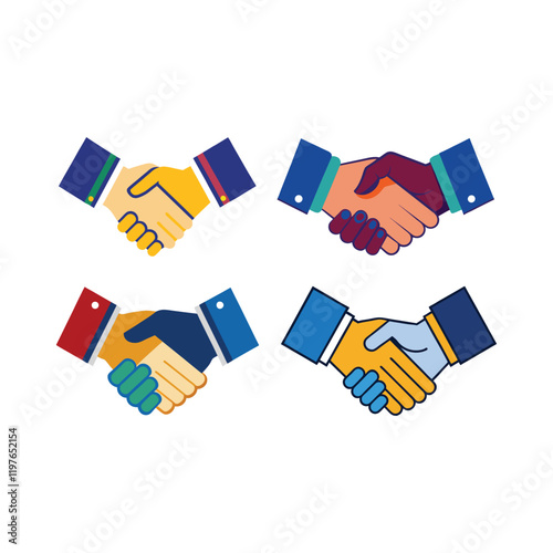 set of handshake vector, vector and illustration, vector style