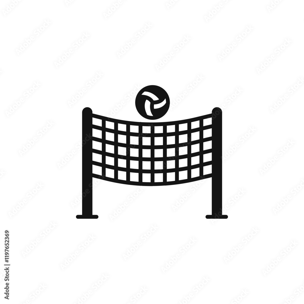 Volleyball net icon Simple thin line flat symbol Volleyball net icon Simple thin line flat symbol