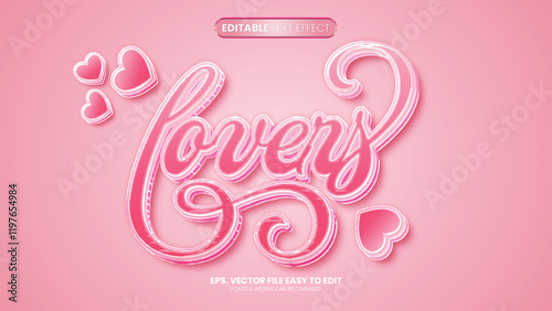Pink lovers editable text effect