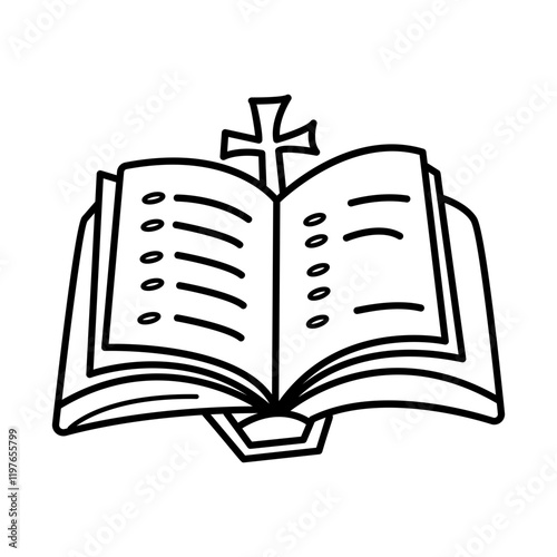 A hand drawn icon of holy bible