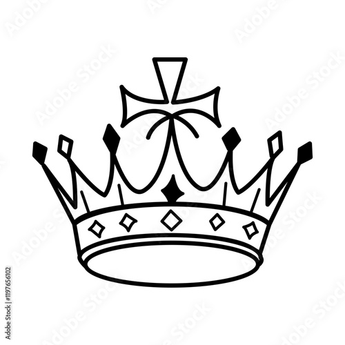 Glory crown icon in doodle style