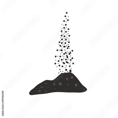 Pile of black powder. Vector illustration.