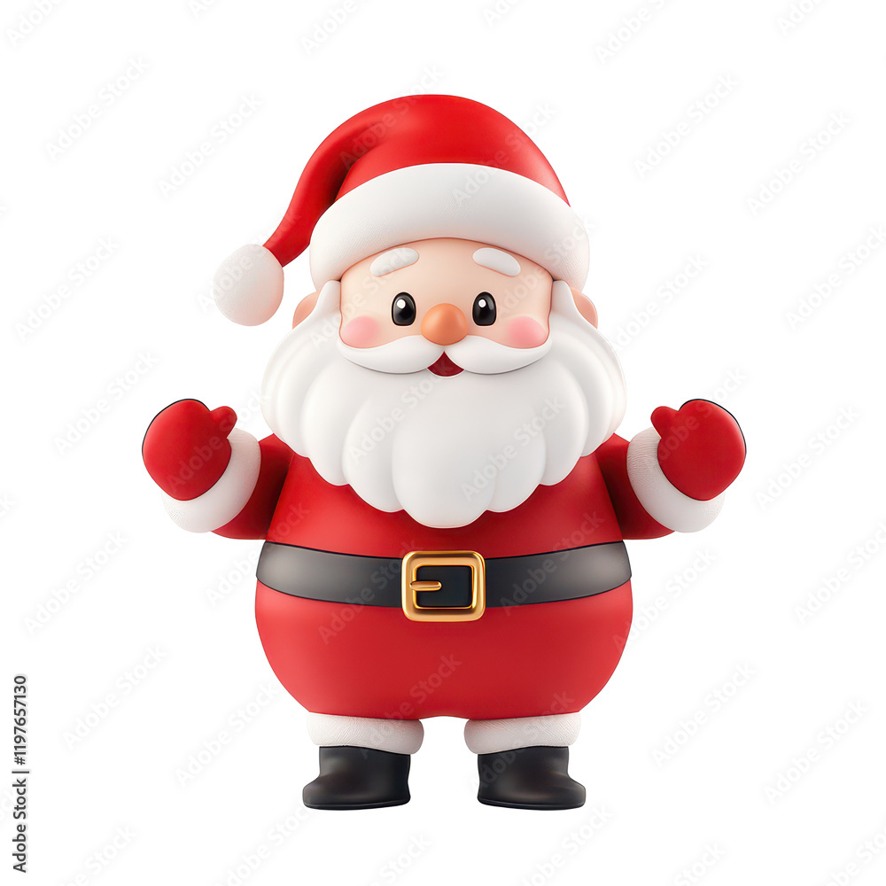 Cheerful cartoon Santa Claus in festive attire displaying warmth on a bright transparent background, 3D Cartoon santa claus on transparent background Cheerful cartoon Santa Claus in festive attire displaying warmth on a bright transparent background, 3D Cartoon santa claus on transparent background